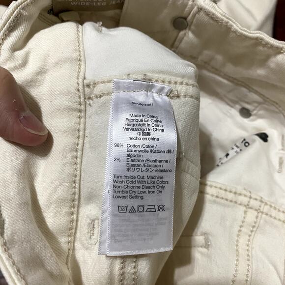 MADEWELL Jeans Women Sz 23 White Perfect Vintage Wide Leg High Rise Snap Hem NWT - Picture 13 of 14